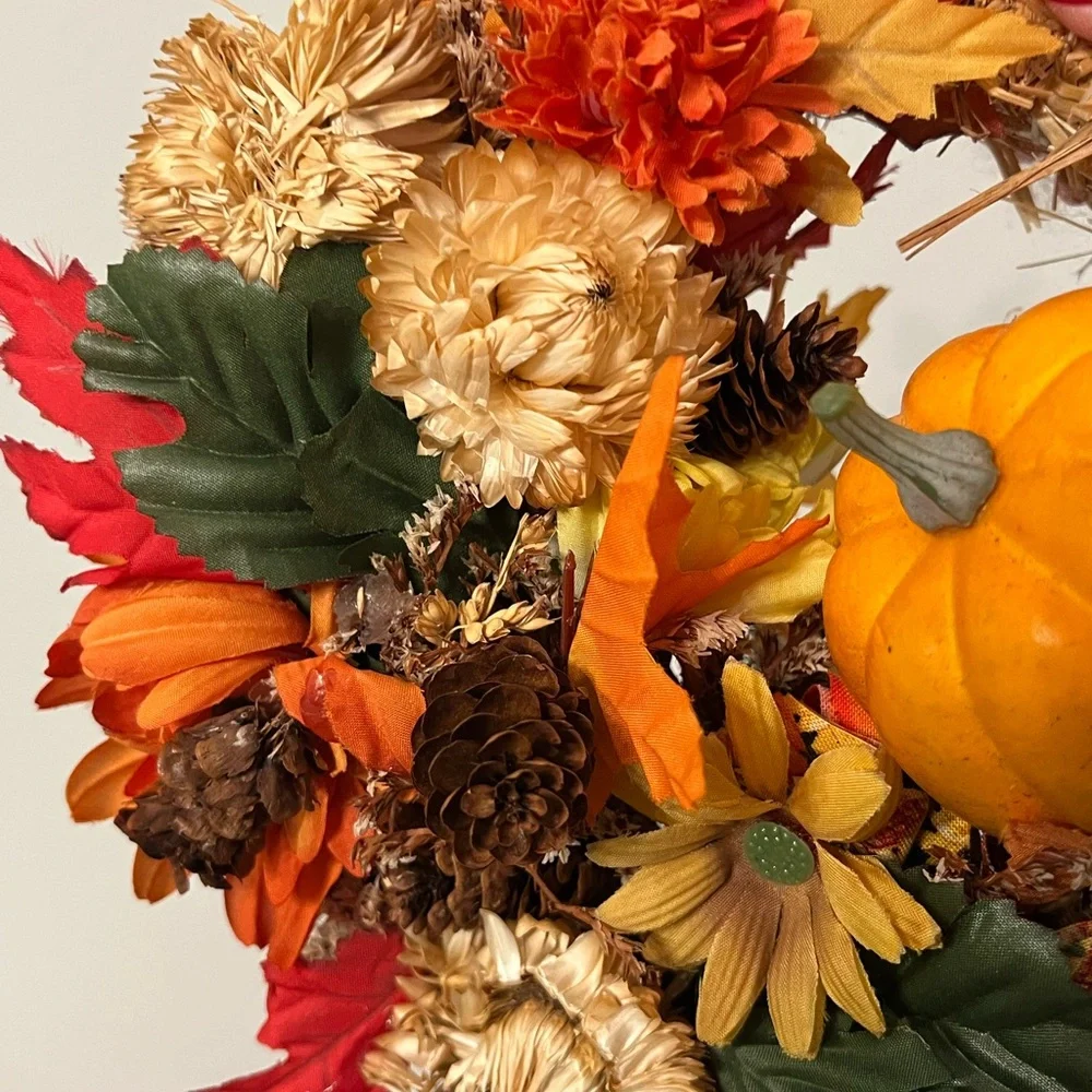Fall Wreath with Pumpkin